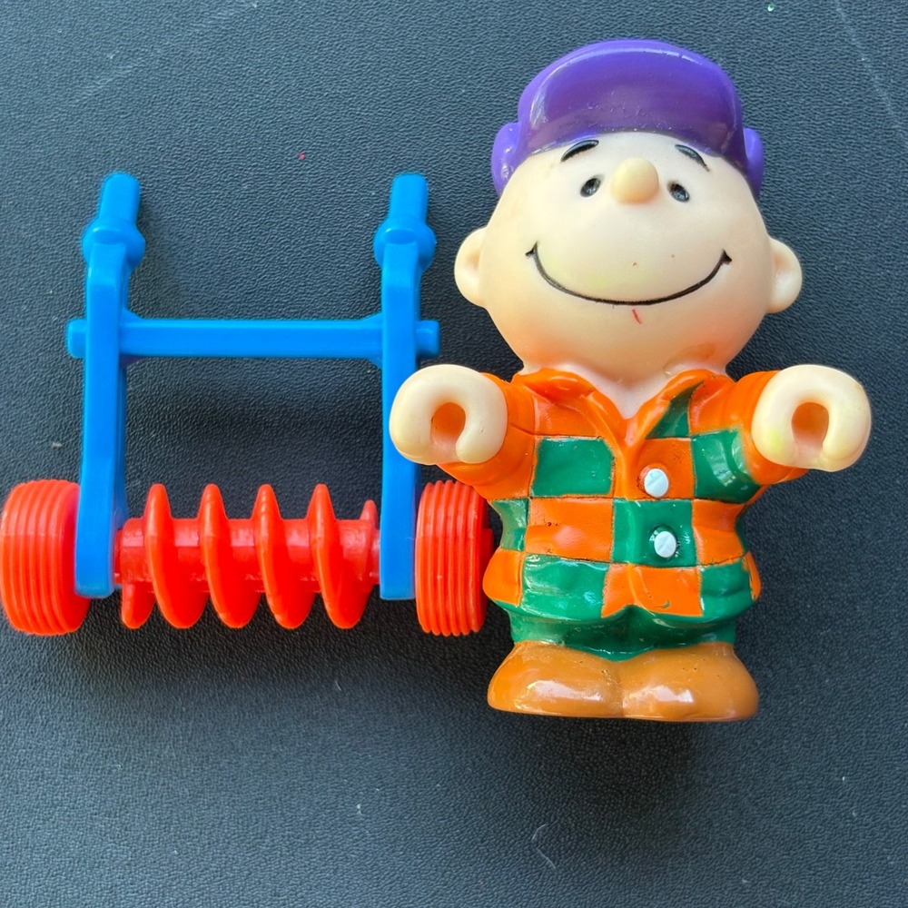 McDonalds Happy Meal Peanuts Charlie Brown Figure with Lawn Aerator Toy
